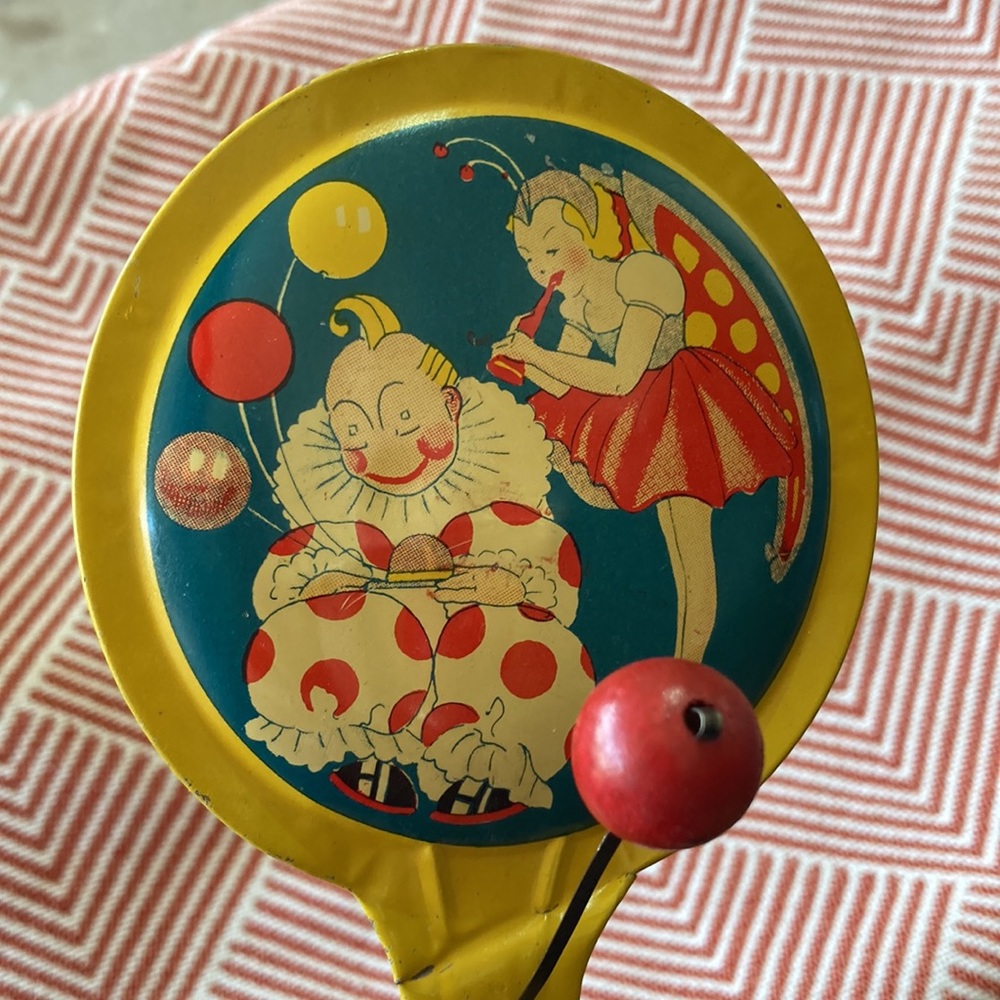 Vintage metal circus clown fairy noise maker EVC decoration for kids room / art